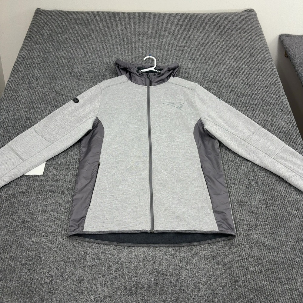 New England Patriots Under Armour Jacket Mens MD Grey Polyester Zip Athletic